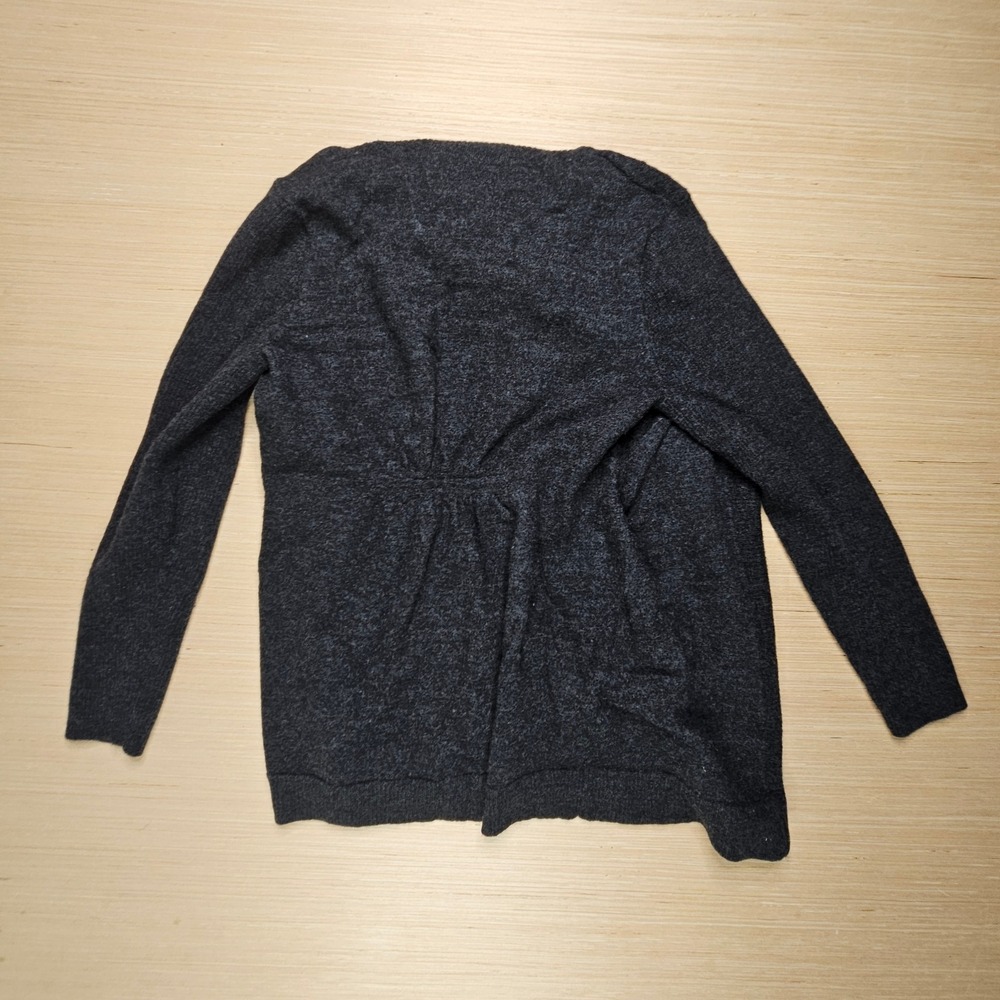 Mercer & Madison Cardigan Womens L Charcoal Grey Italian Merino Wool Open Front - Picture 7 of 10